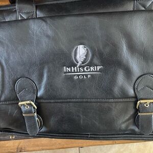 In His Grip Black Leather Duffel Bag
